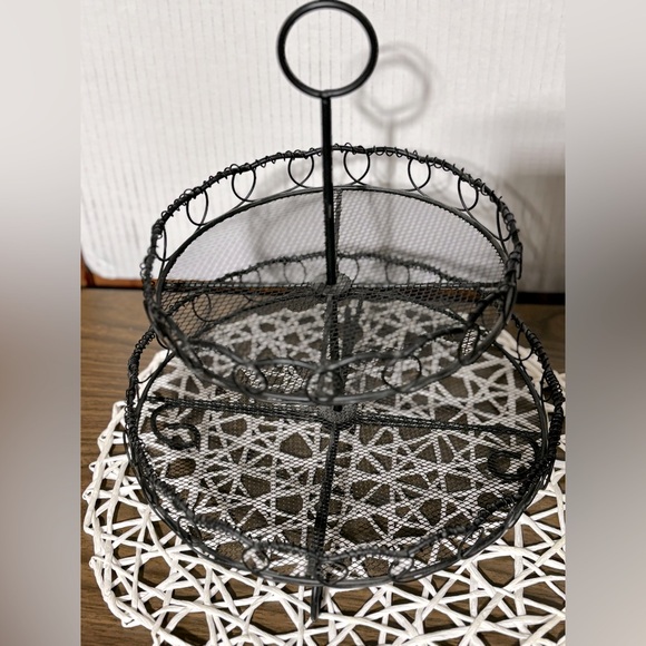 Other - Unbranded black 2 tier wire fruit basket cupcake holder nut holder etc etc